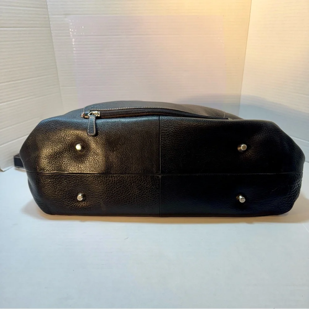 Black Pebble Leather Tote/Laptop Gina B Bag